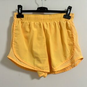 Nike Yellow dri-fit running shorts
